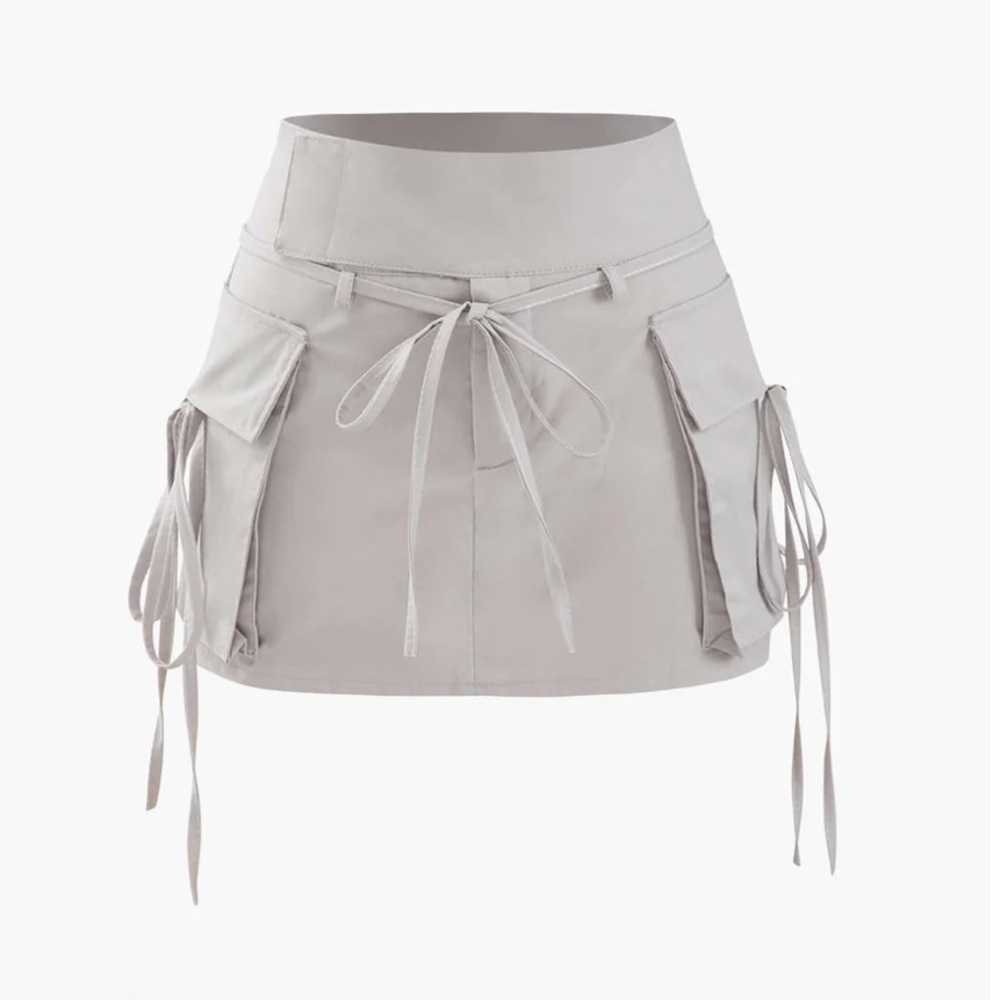 MICAS - Low Rise Tie Cargo Mini Skirt NWT